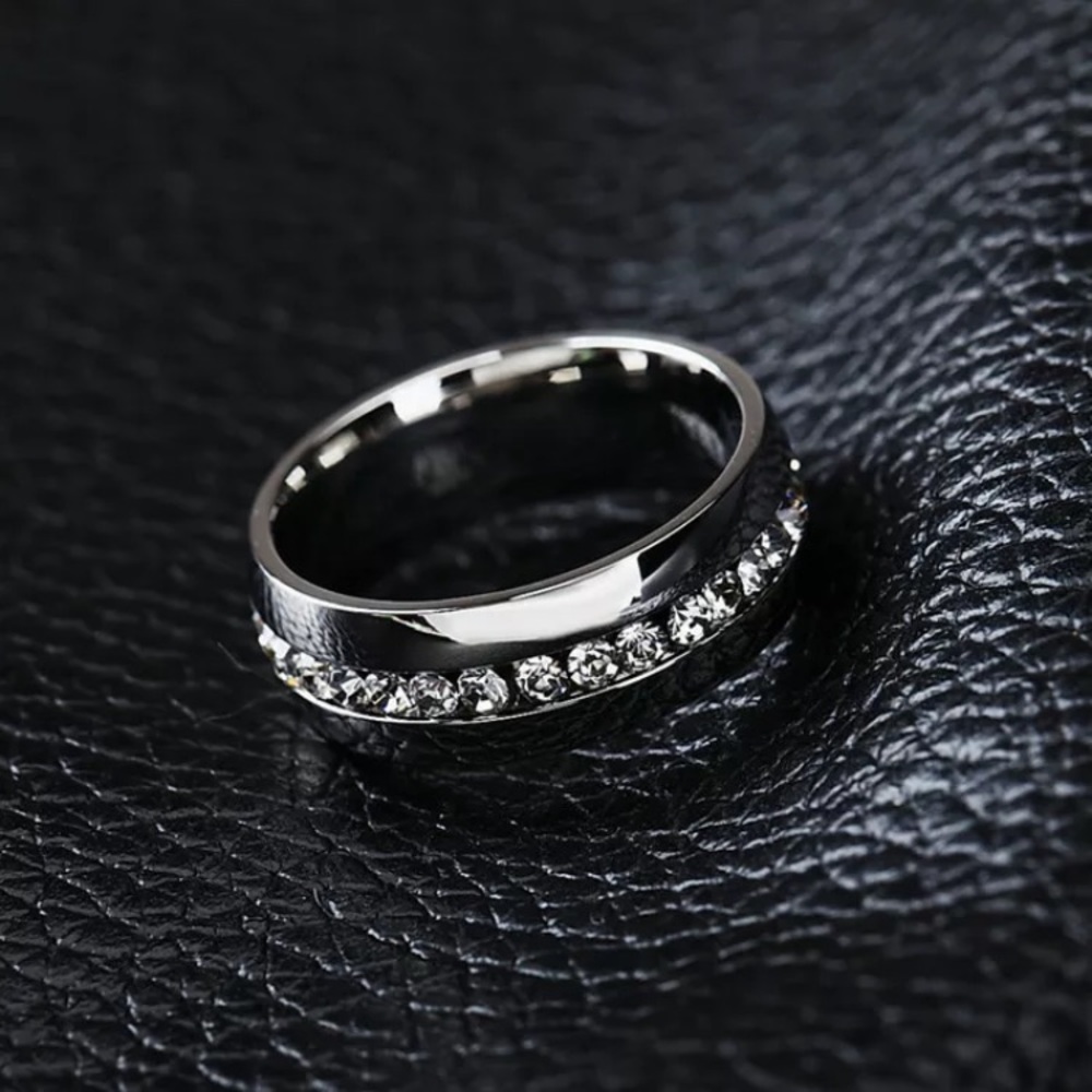 CZ Stainless Steel & Men/Women Titanium Ring - Picture 4 of 5